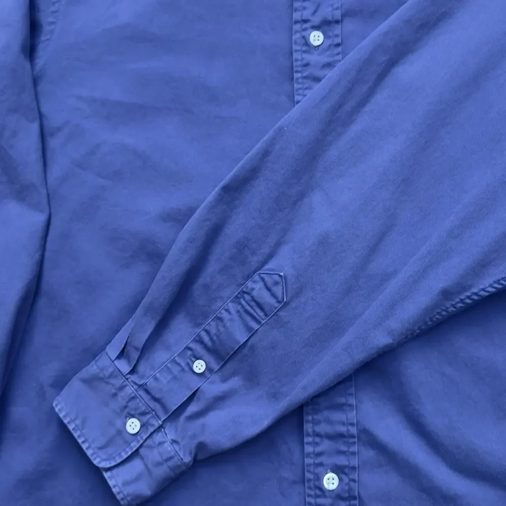 Vintage 80s Polo Ralph Lauren Heavy Oxford Shirt XL Blue Button Down USA Cotton